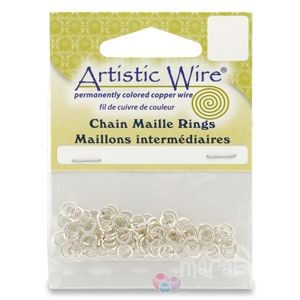 Сребърни халкички от Artistic Wire за Chain Maille 18G, 5.56мм (50бр) 