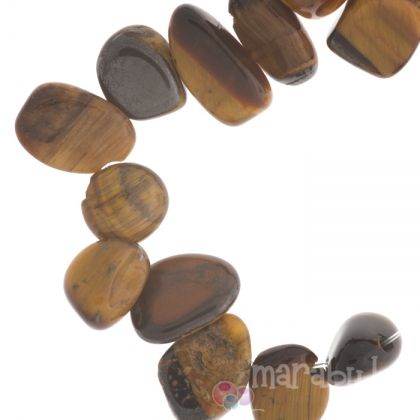 Полускъпоценни камъни - мънисто от тигрово око 6-10х8-12мм (10см)