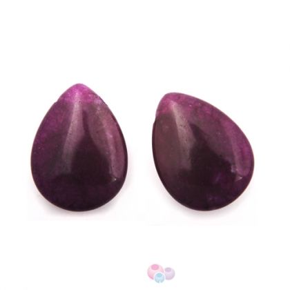 Полускъпоценни камъни - капки от ахат пурпур 15х20мм (2бр)