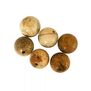 Полускъпоценни камъни - кръгло мънисто от пейзажен яспис 8мм (10бр)