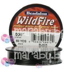 Черна нишка за дребни мъниста WildFire 0,15мм (1бр)