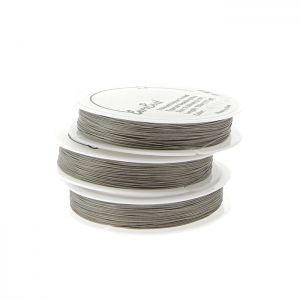 Сива тел за низане Tigertail - 3 нишки 0,38мм (1бр)
