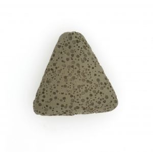 Полускъпоценни камъни - триъгълно чаенозелено мънисто от вулканична лава 27х26мм (2бр)