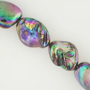 Седефени мъниста Nugget - чернеещ хамелеон 15-20мм (1бр)