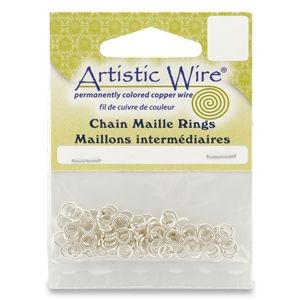 Сребърни халкички от Artistic Wire за Chain Maille 18G, 5.56мм (50бр) 