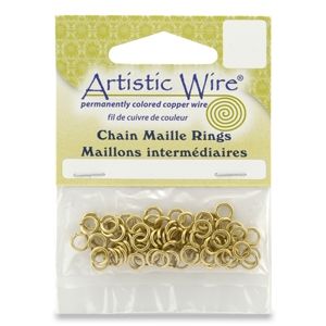Златни халкички от Artistic Wire за Chain Maille 18G, 4.37мм (100бр) 