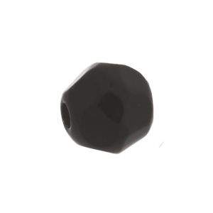 Полускъпоценни камъни - кръгло фасетирано мънисто от черен ахат 4мм (18бр)
