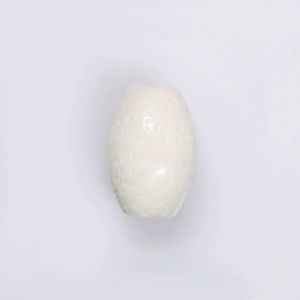 Органични камъни - Мънисто буренце от бял гъбест корал 11x16мм (4бр)