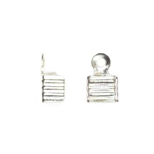 Посребрен накрайник за шнур или панделка 6x4mm (10бр)